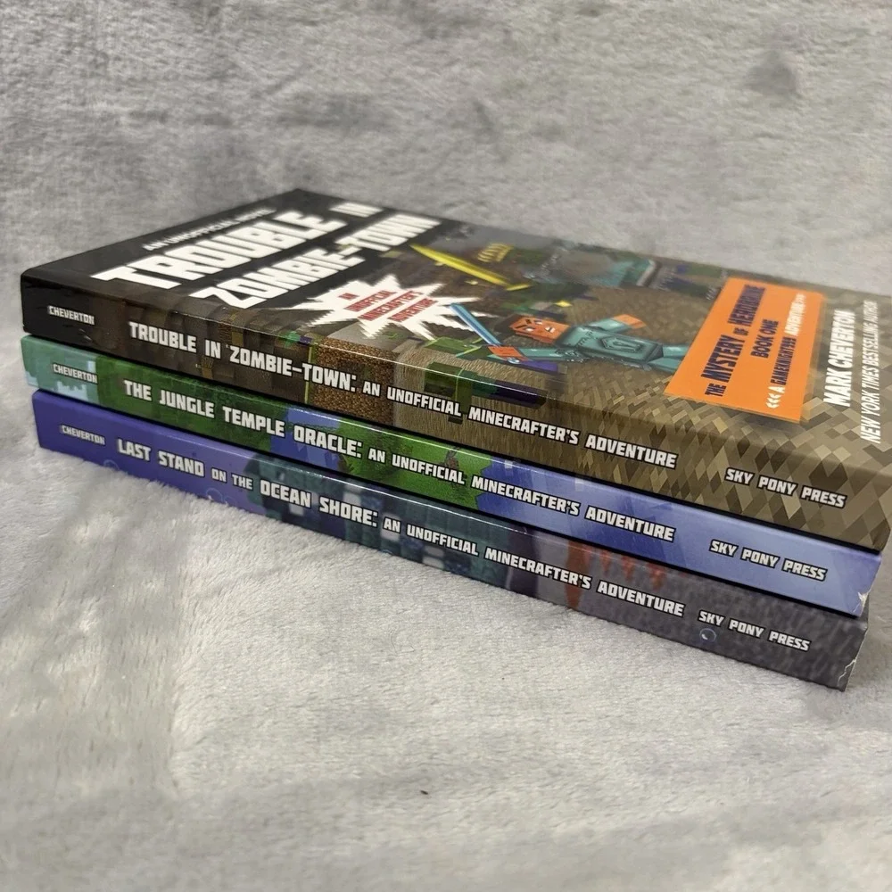 Minecraft Mystery of Herobrine Books‎ 1-3 Lot Mark Cheverton Paperback Set
